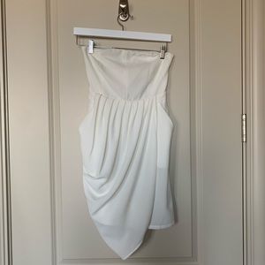 White Strapless Mini Dress